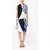 Bottega Veneta Draped Zebra Halterneck Dress Blue