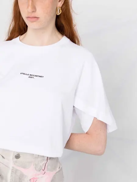 Tricouri Stella McCartney T-Shirt With Logo WHITE Femei (BM 8486775) 5