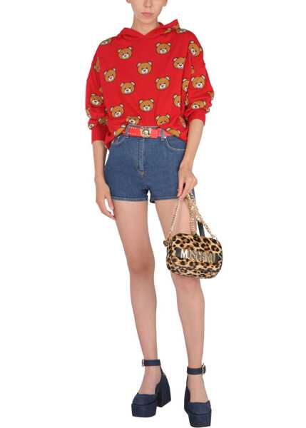 Pantaloni scurti Moschino Bermuda With Embroidered Teddy DENIM Femei (BM 8488809) 2