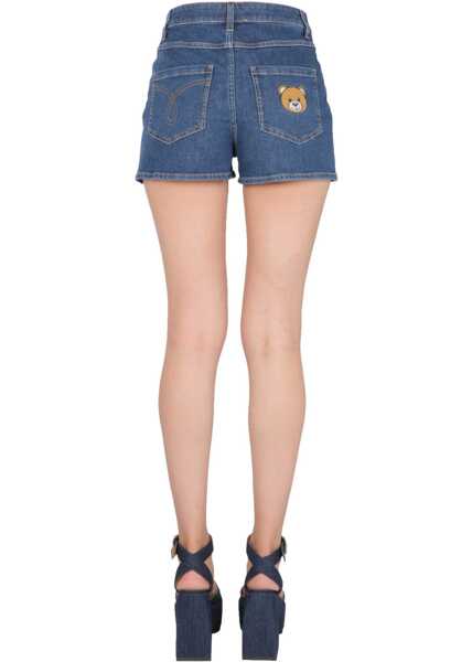 Pantaloni scurti Moschino Bermuda With Embroidered Teddy DENIM Femei (BM 8488809) 3