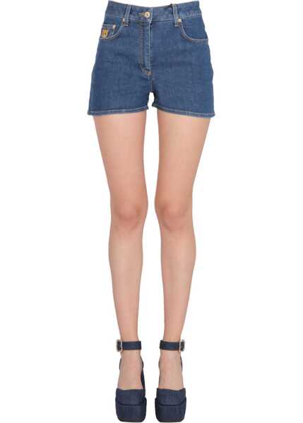 Pantaloni scurti Moschino Bermuda With Embroidered Teddy DENIM Femei (BM 8488809) 1