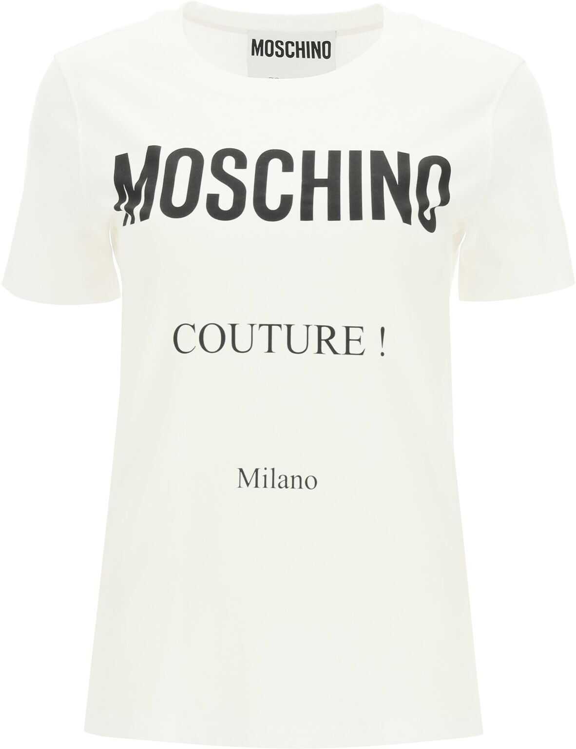 Moschino \' Couture\' Print T-Shirt J0711 5540 FANTASIA BIANCO