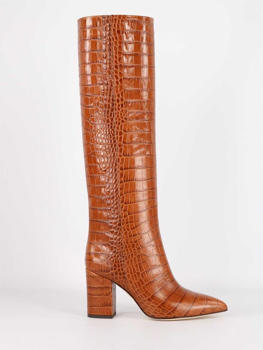 Paris Texas Crocodile Embossed Leather Boots PX166 XCOCO Brown