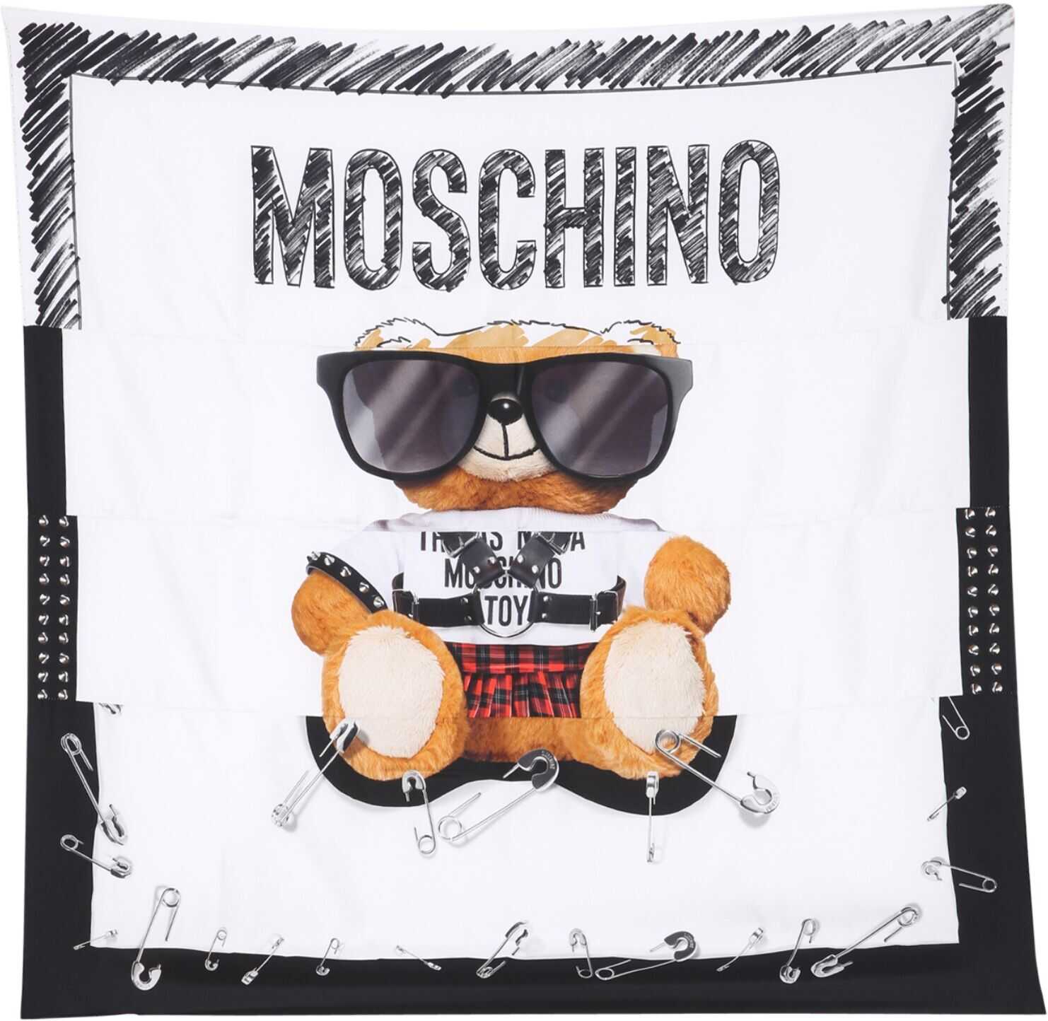 Moschino Silk Scarf 93518266_1001 WHITE