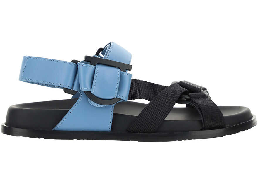 Salvatore Ferragamo Sandal 745455 CHAMBRAY/NERO