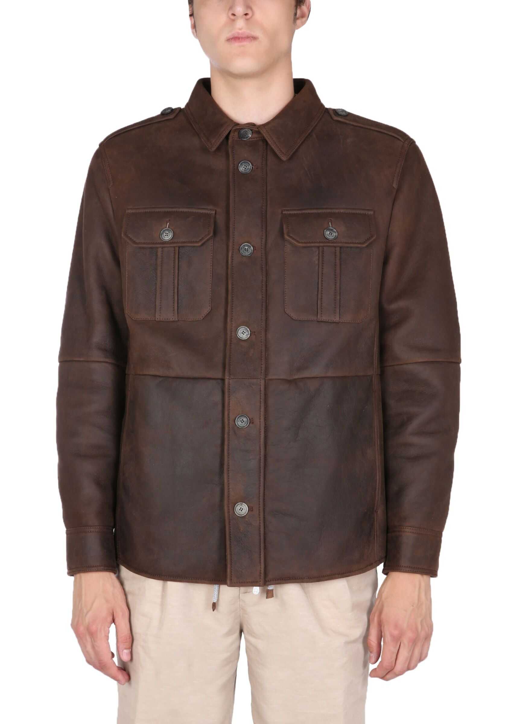 Brunello Cucinelli Shaerling Jacket MPMUR1832_C8128 BROWN