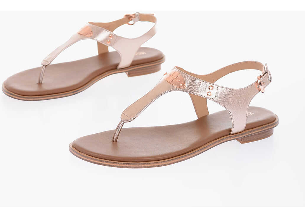 Michael Kors Metallic Leather Sandals PINK