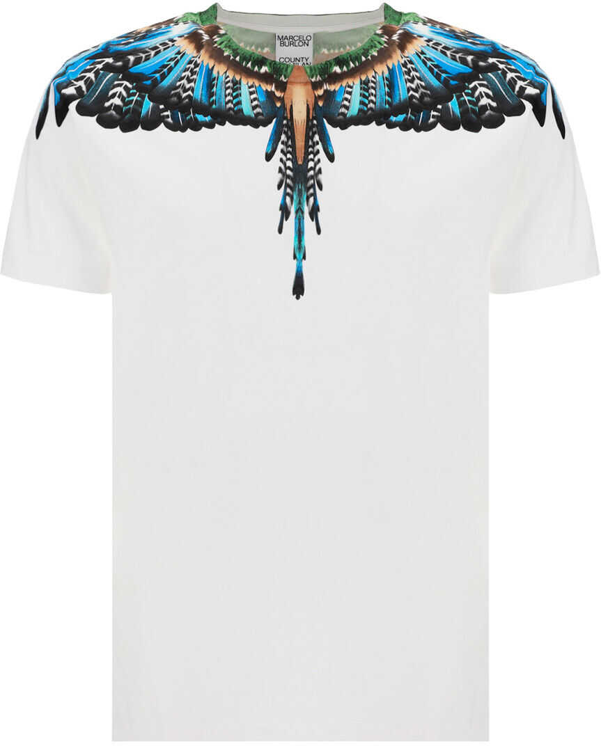 Marcelo Burlon T-Shirt CMAA018F21JER001 WHITE LIGHT BLUE
