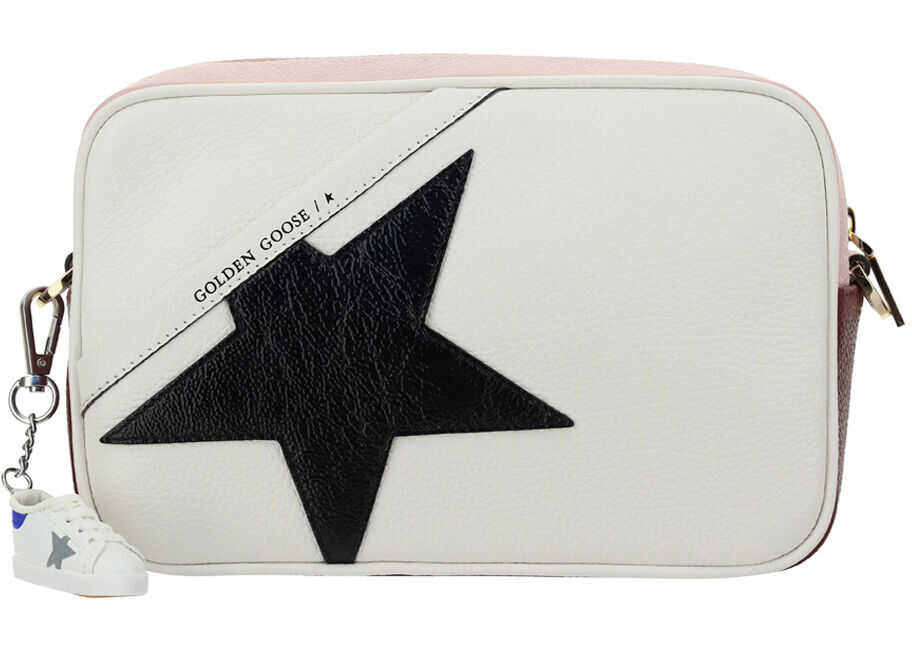 Golden Goose Hammered Star Bag GWA00101A000251 WHITE/LIGHT PINK/BLACK/BURGUNDY