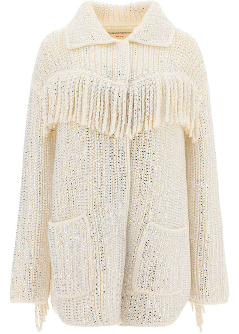 Ermanno Scervino Cardigan Coat D395D301CTNWW BLANC DE BLANC/OFF WHITE