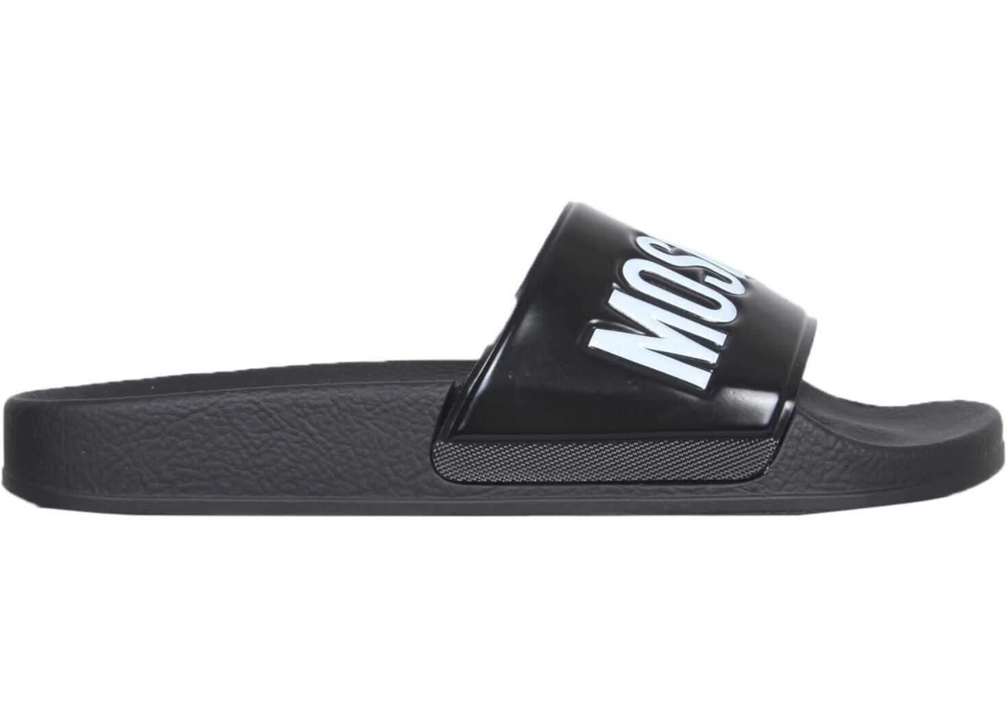 Moschino Rubber Slide Sandals MA28022G1D_M10000 BLACK