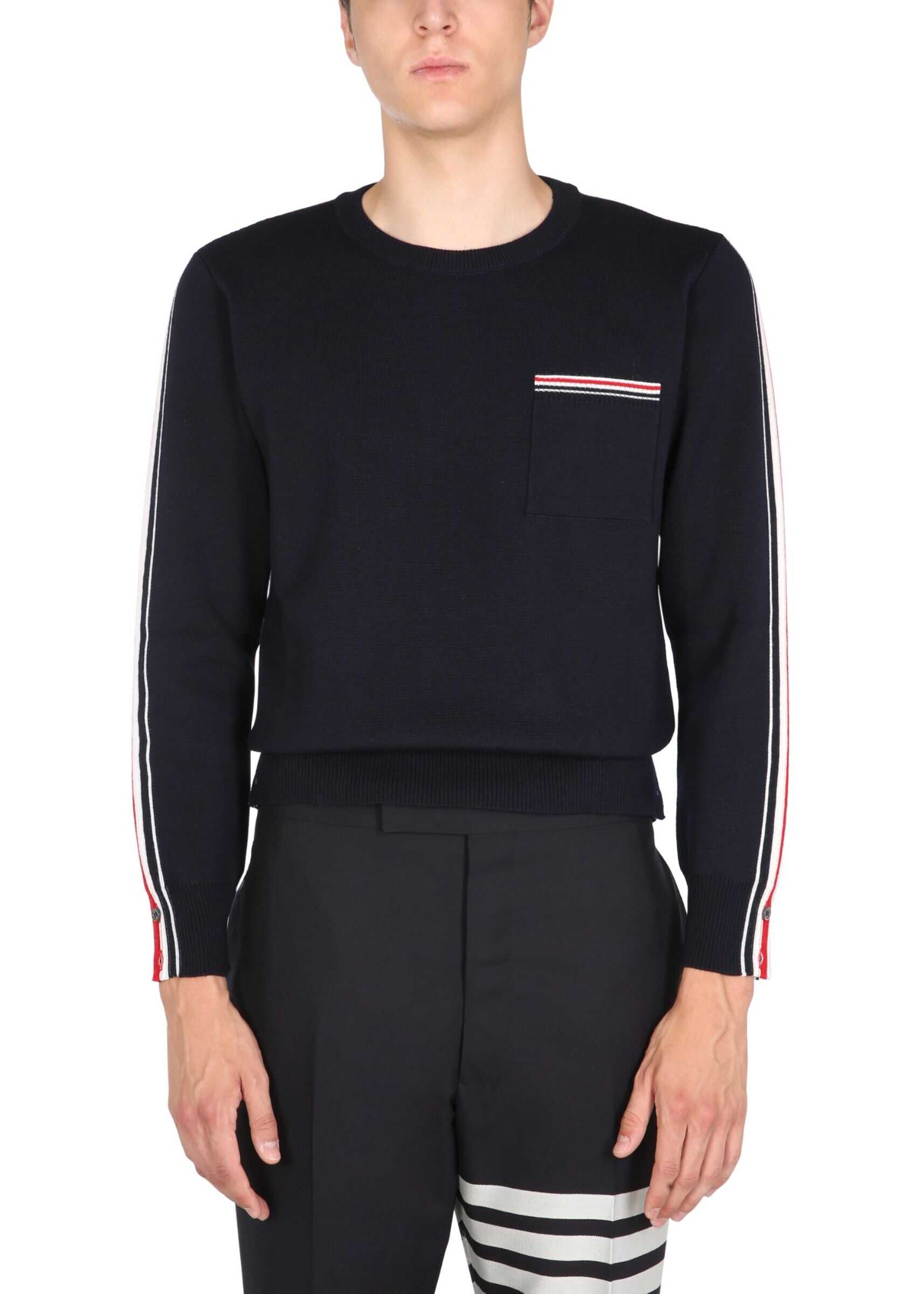 Thom Browne Crew Neck Sweater MKA367A_Y1002415 BLUE