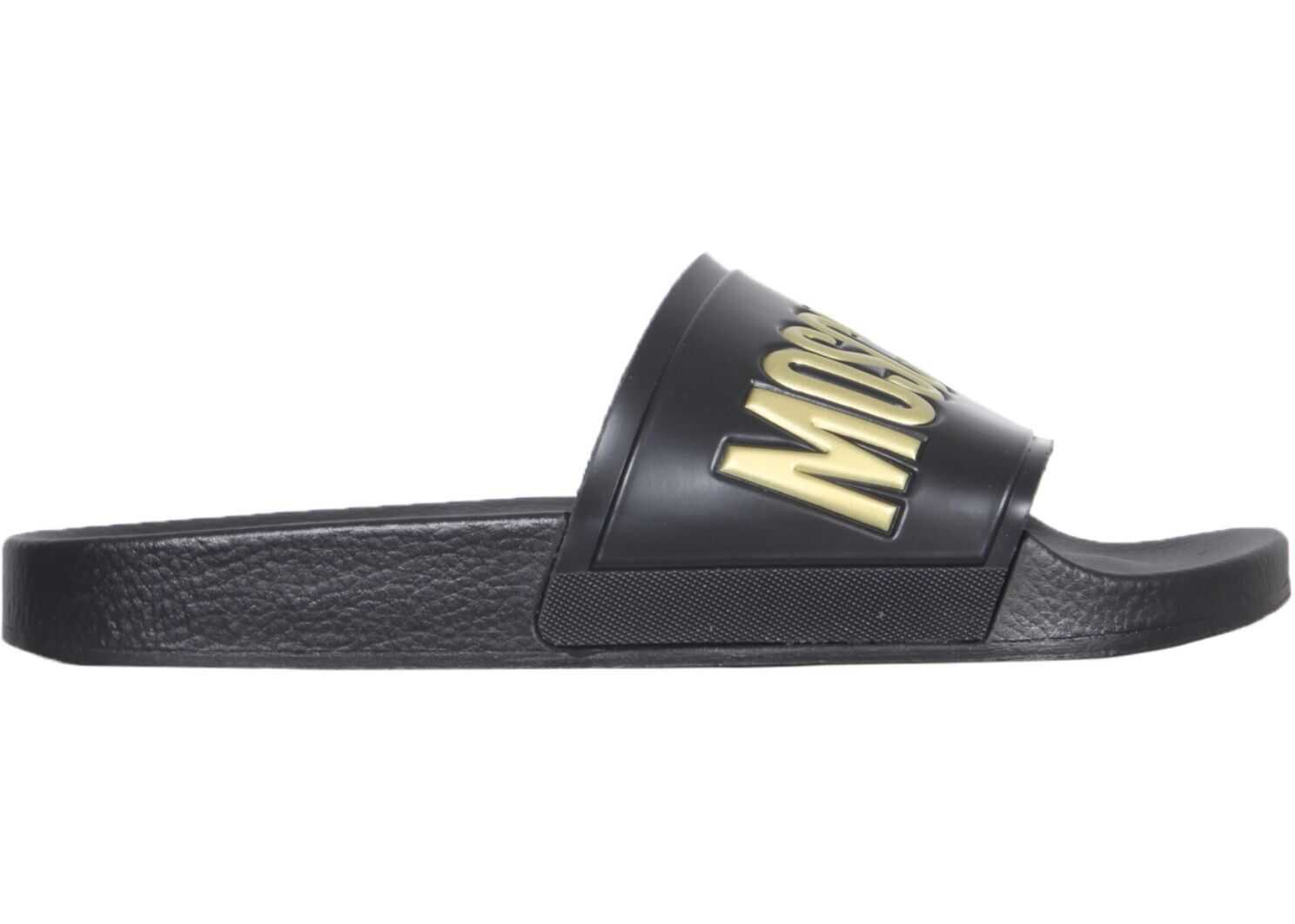 Moschino Rubber Slide Sandals MA28022G1D_M1G00A BLACK