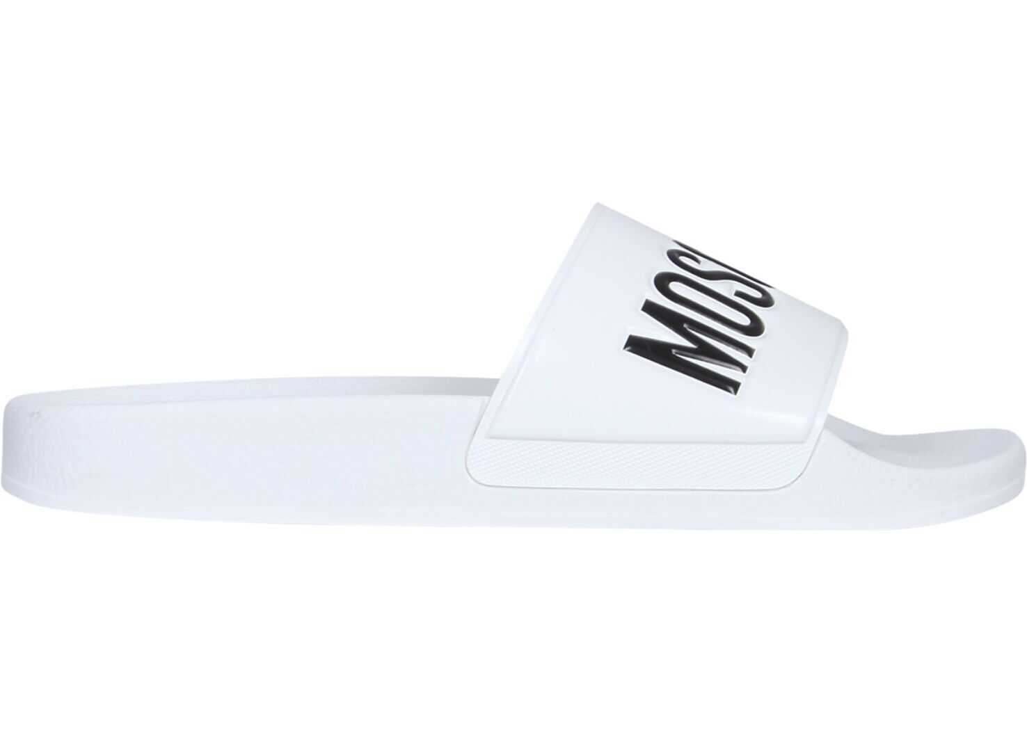 Moschino Rubber Slide Sandals MB28022G1D_G10100 WHITE