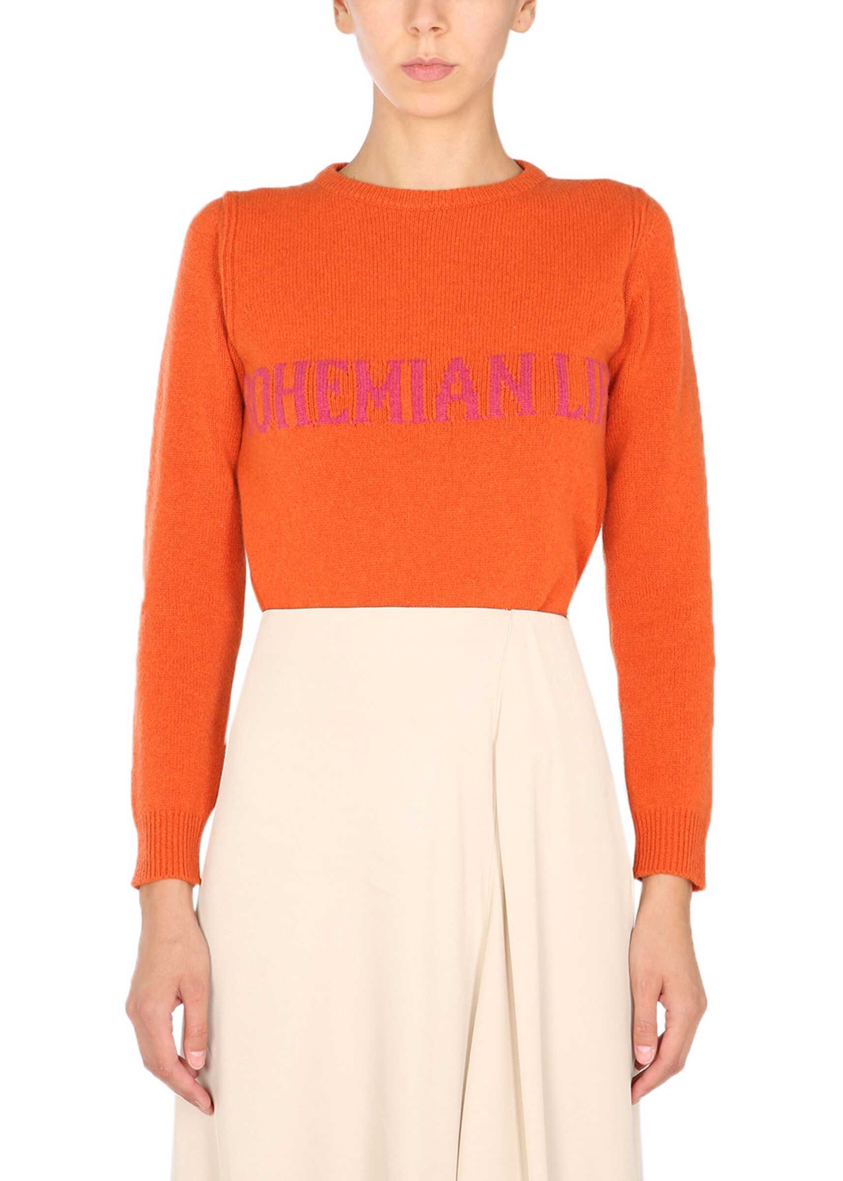 Alberta Ferretti Crew Neck Sweater ORANGE