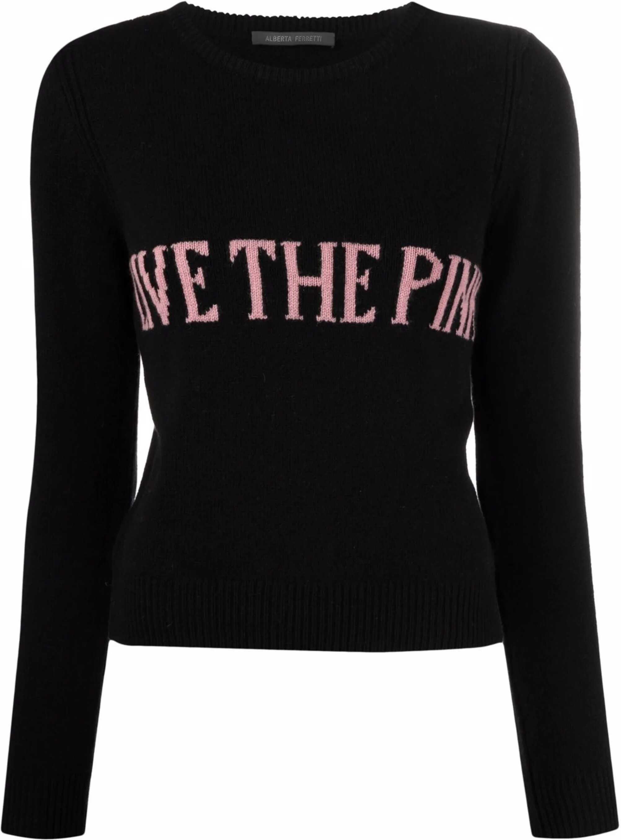 Alberta Ferretti Crew Neck Sweater 09446605_1555 BLACK