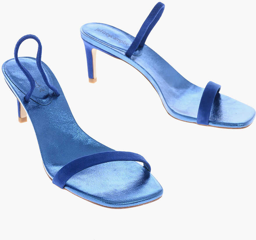 Jeffrey Campbell 8Cm Leather Square Toe Sandals Blue
