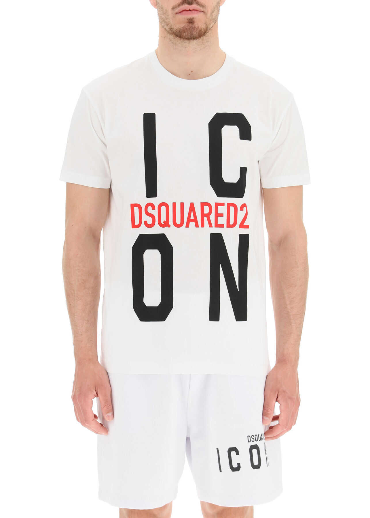 DSQUARED2 Icon Print T-Shirt S79GC0021 S23009 WHITE