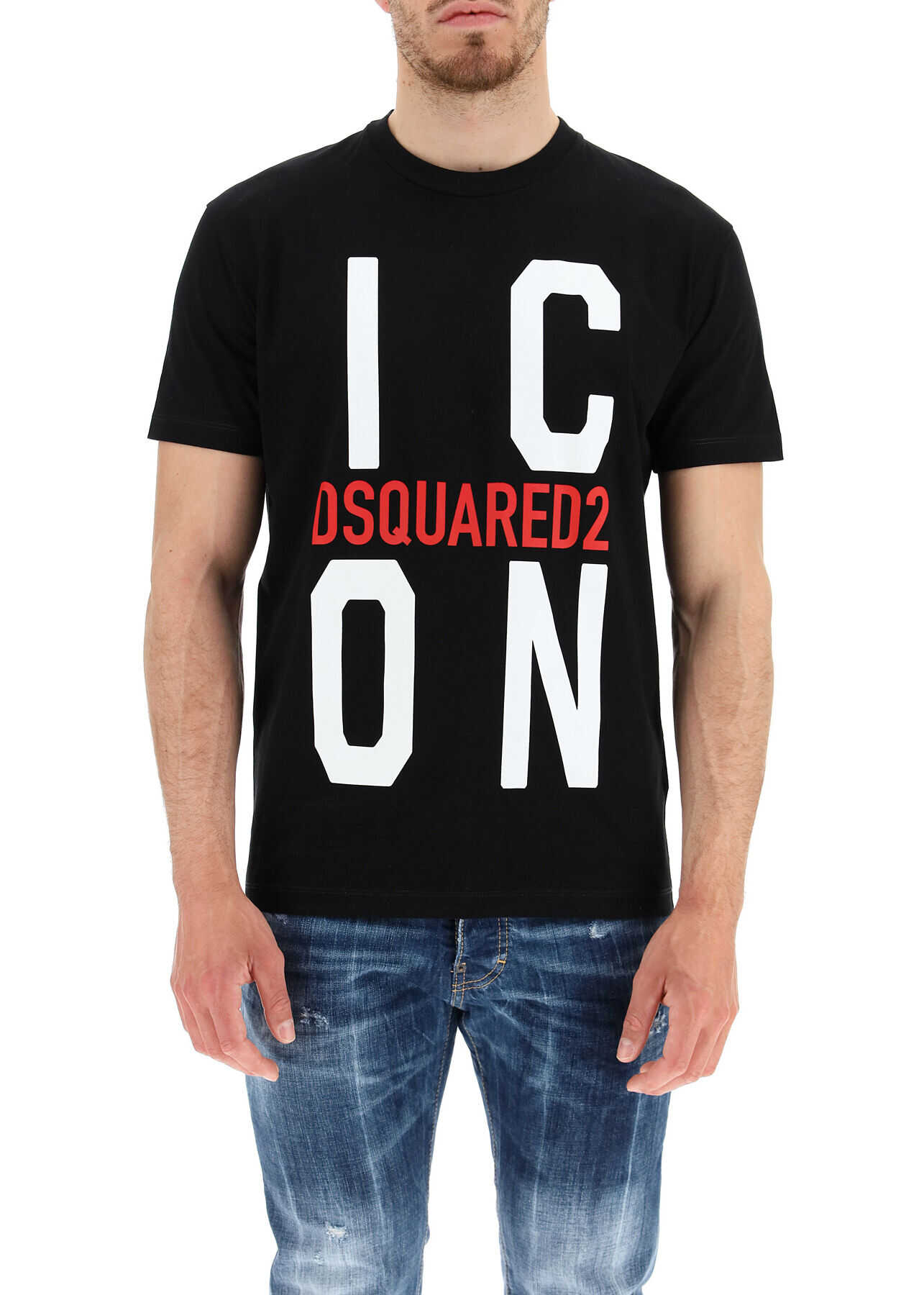 DSQUARED2 Icon Print T-Shirt S79GC0021 S23009 BLACK