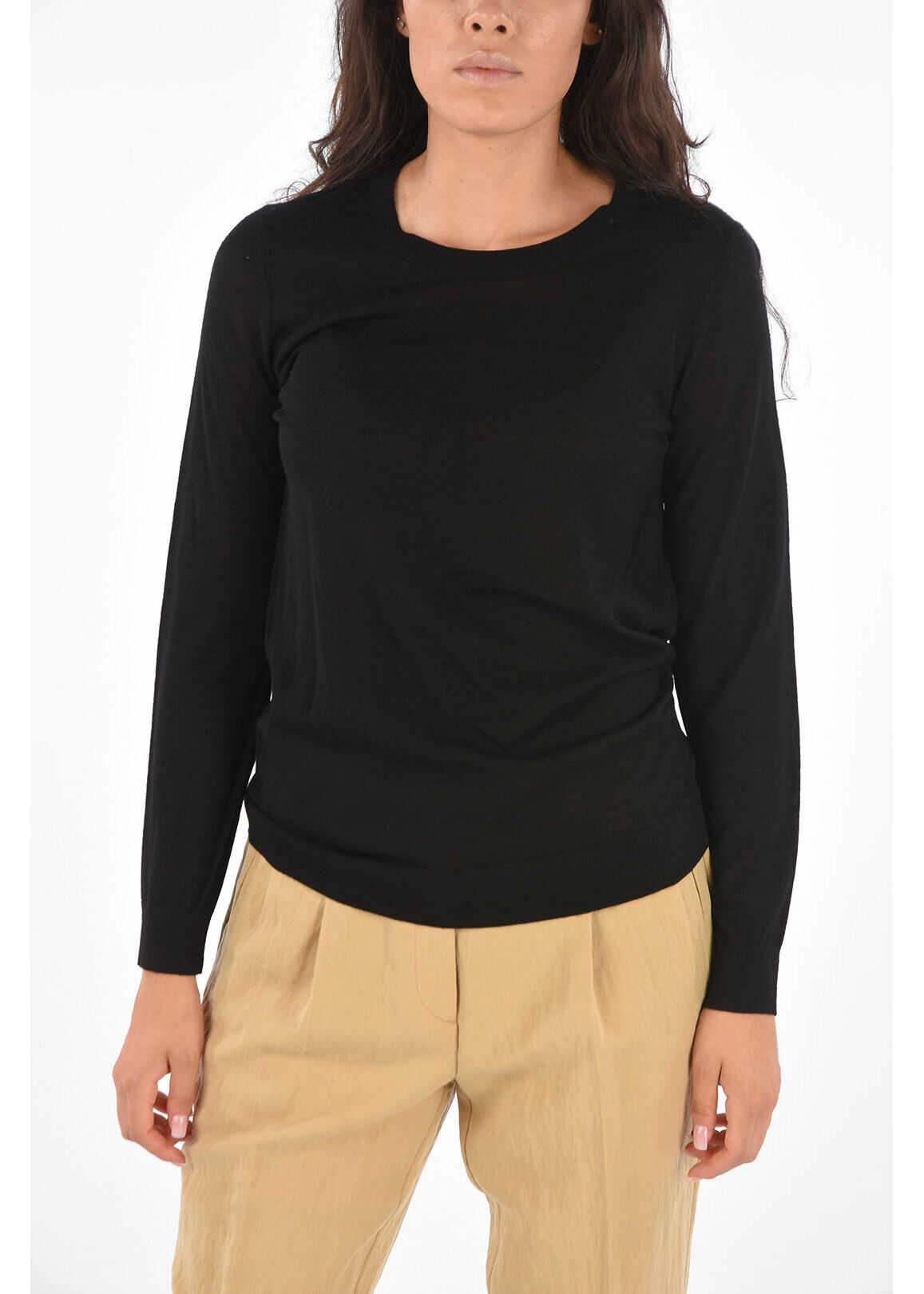 Michael Kors Merino Wool Crew-Neck Sweater Black