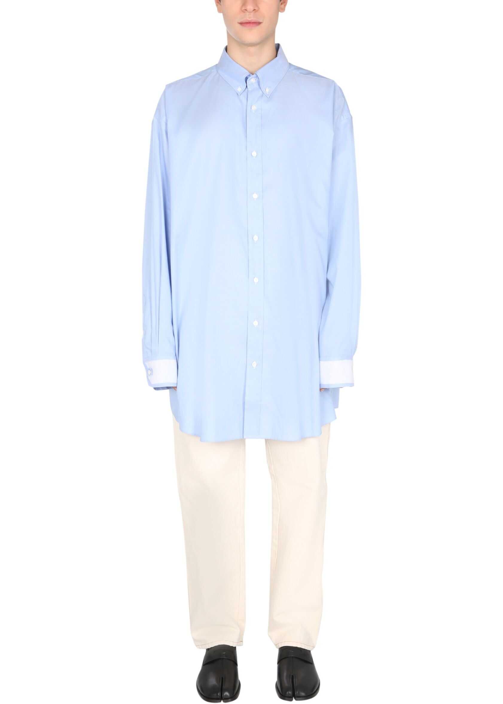 Maison Margiela Décortiqué Oxford Shirt S50DL0473_S52925471 BLUE