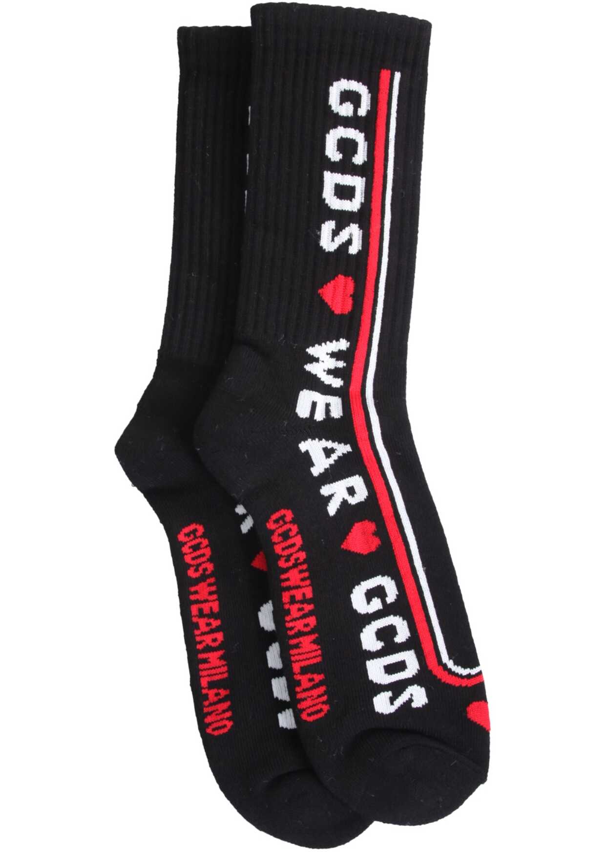 GCDS Socks With Love Gcds Logo BLACK