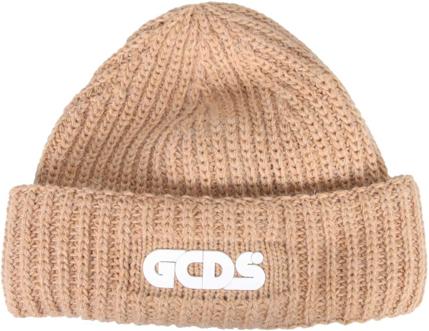 GCDS Giuly Knit Hat FW22M010026_13 BEIGE