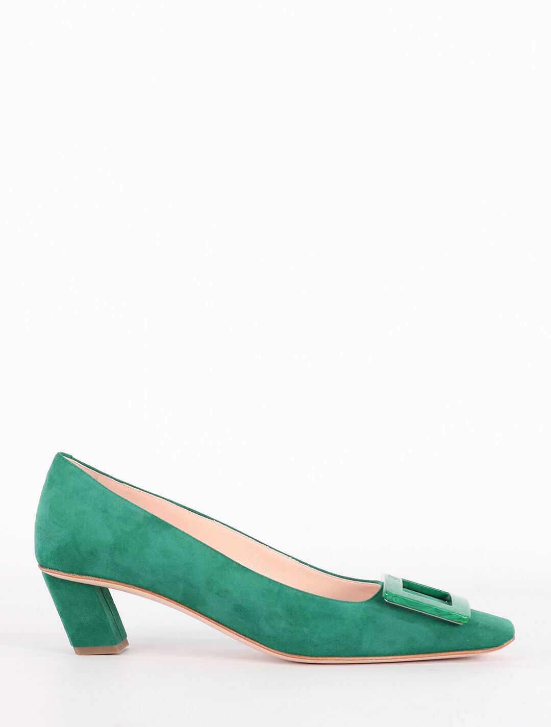 Roger Vivier Belle Vivier Granite Buckle Pumps RVW00631480 HR0 Green