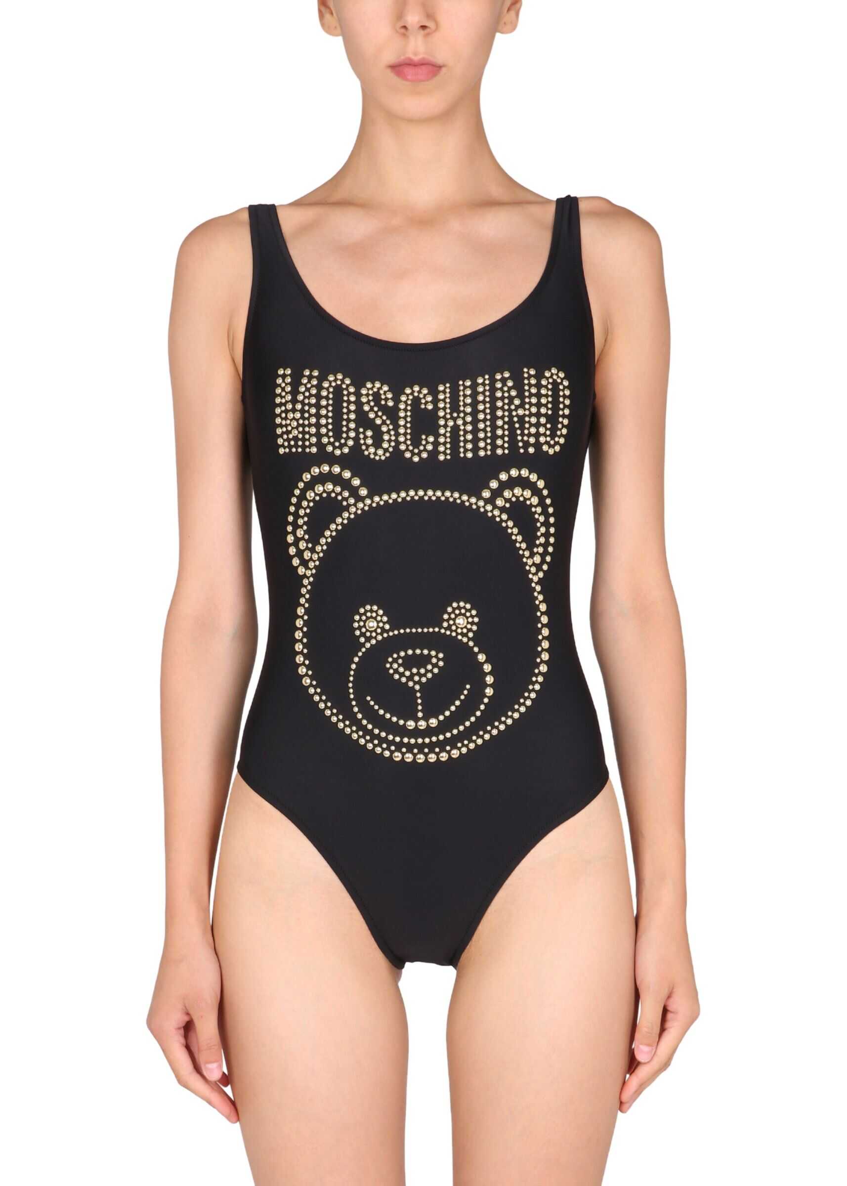 Moschino One Piece Swimsuit With Logo 42025595_2555 BLACK