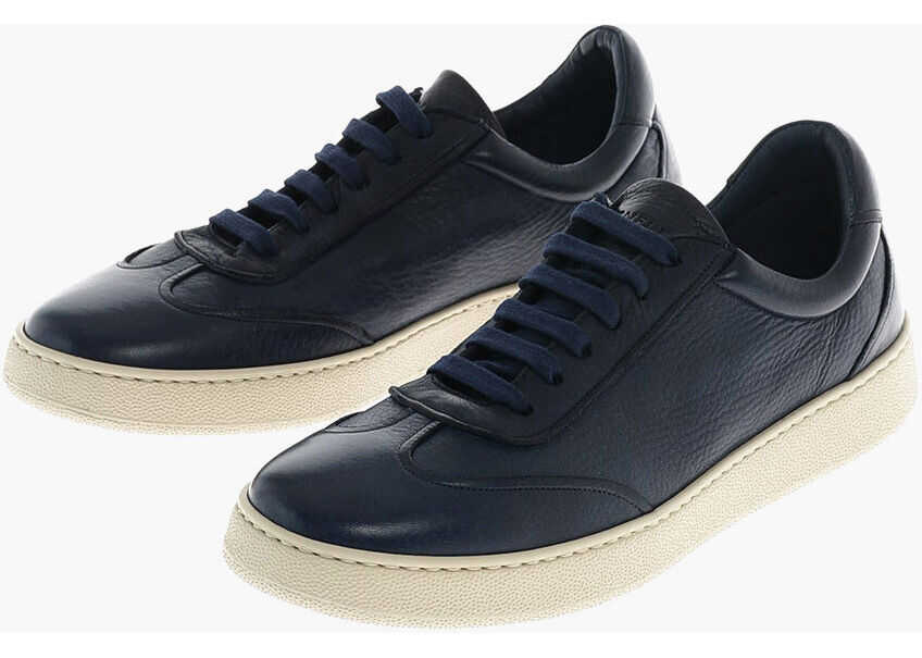 CORNELIANI Deerskin Low Sneakers Blue
