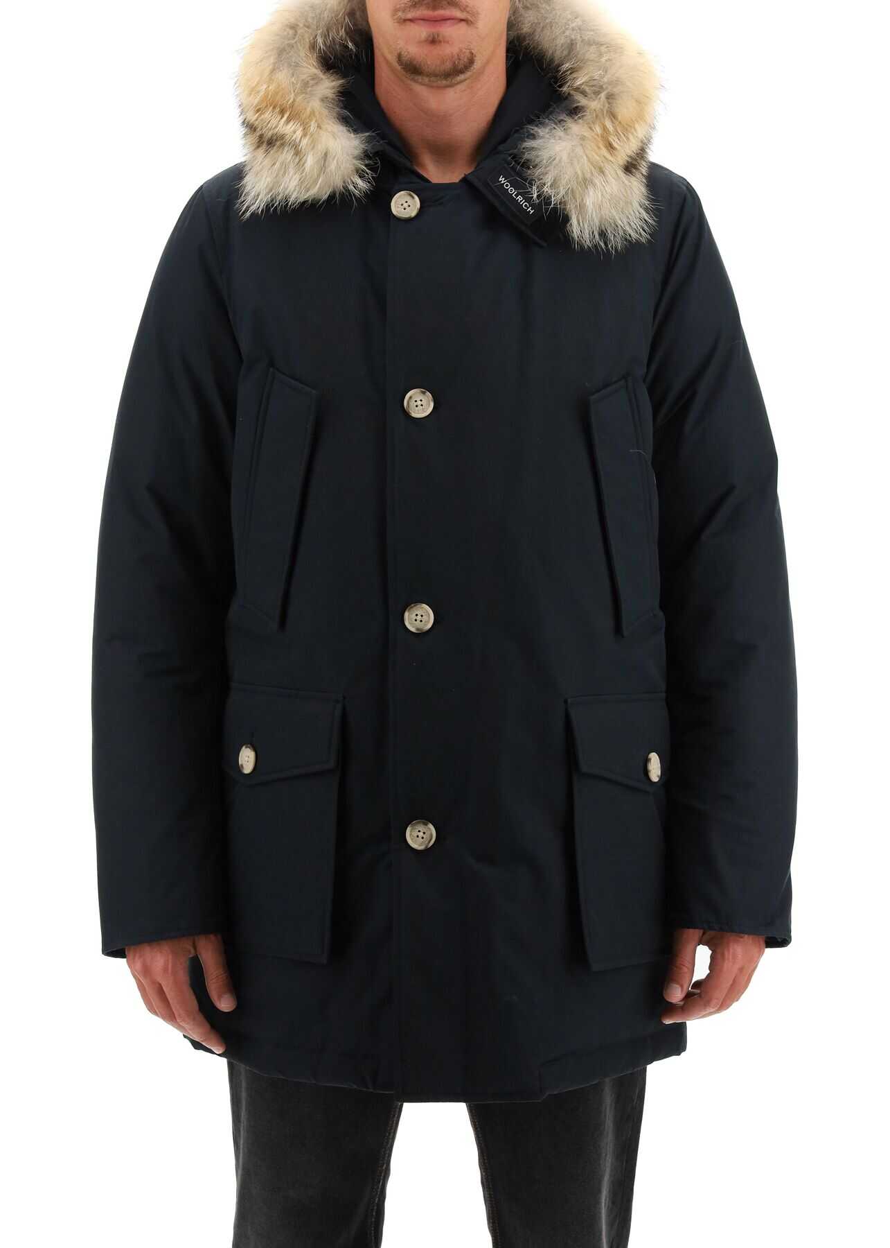 Woolrich Artic Df Parka With Coyote Fur CFWOOU0482 MRUT0001 MELTON BLUE