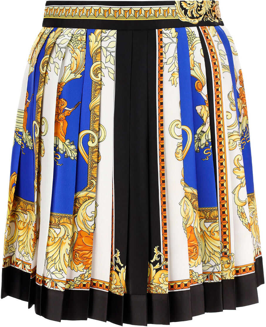 Versace Skirt 10008291A01117 ROYAL BLUE+GOLD