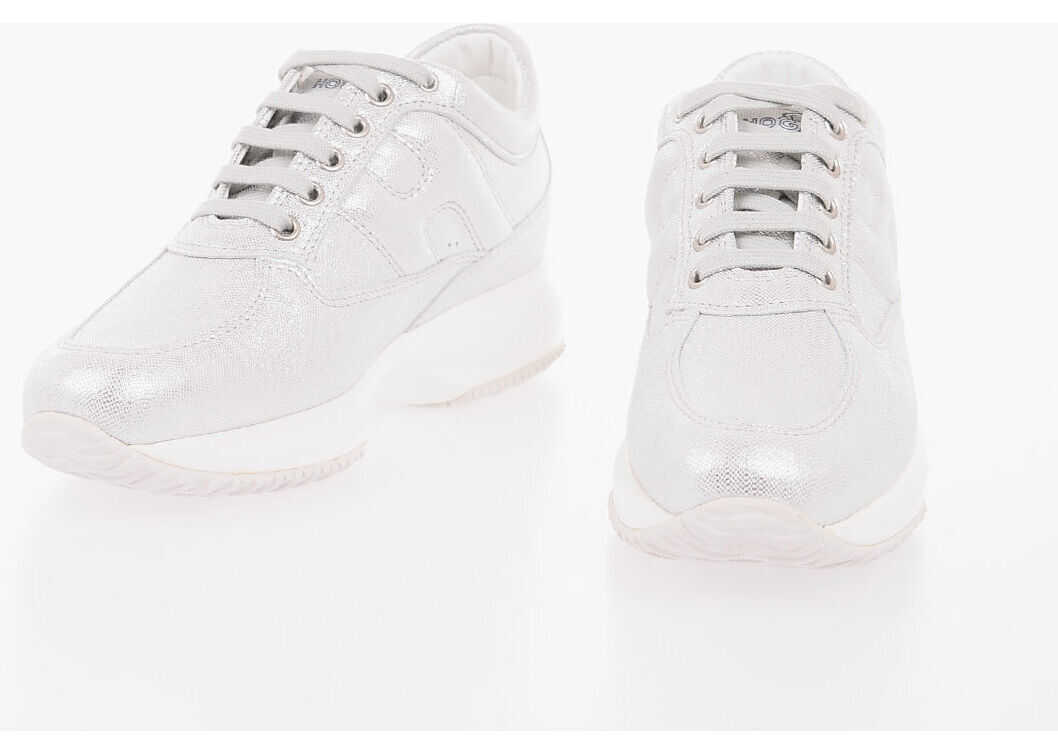 Hogan Leather Interactive Sneakers Silver