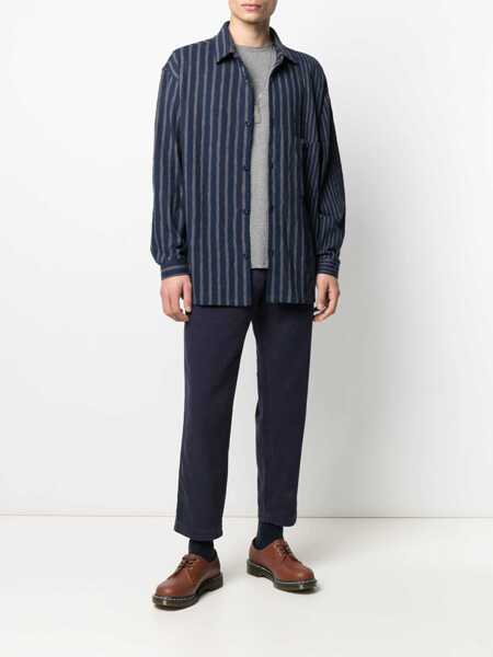 Pantaloni casual YMC Velvet Pants BLUE Barbati (BM 8501532) 2