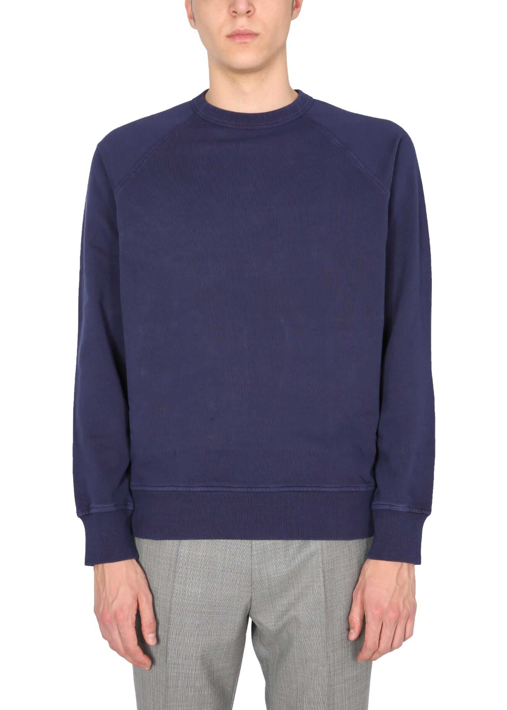 YMC Raglar Sweatshirt P7QAB_Y009NAVY BLUE