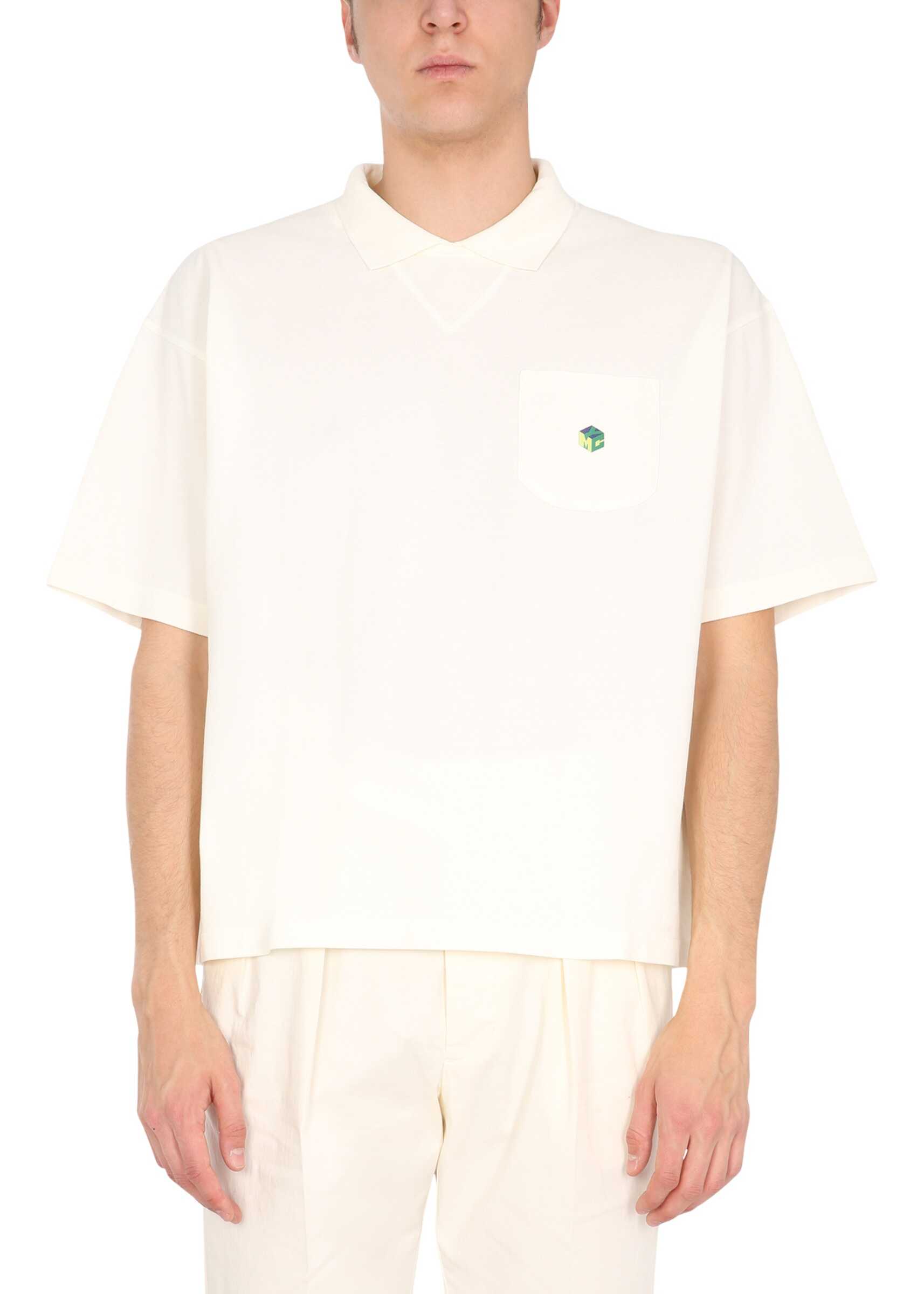 YMC Cotton Piqué Polo Shirt POWDER