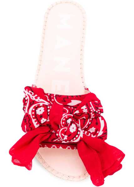 Sandale Maneb Low Sandals With Bandana Bow RED Femei (BM 8501835) 4