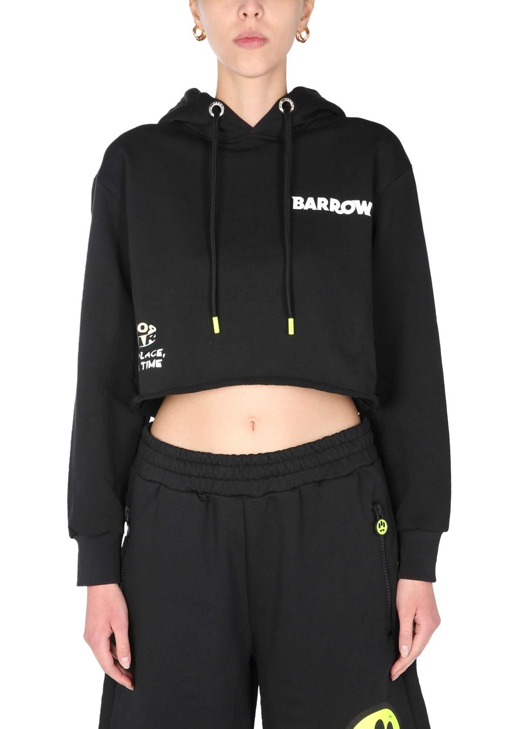 BARROW Cropped Sweatshirt 029450_110 BLACK