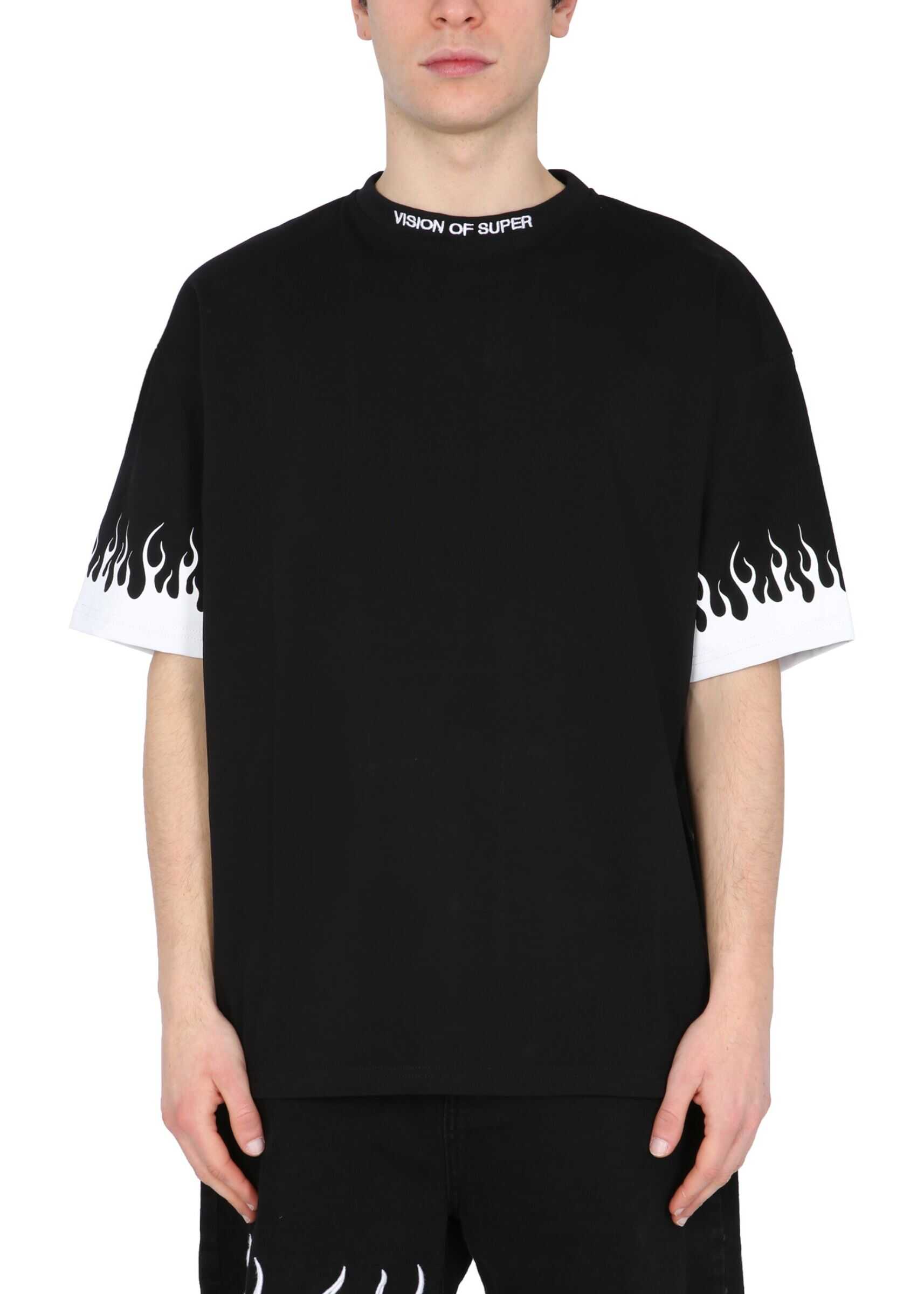 Vision of Super Crew Neck T-Shirt VOS/B1FLWHITE_BLACK BLACK