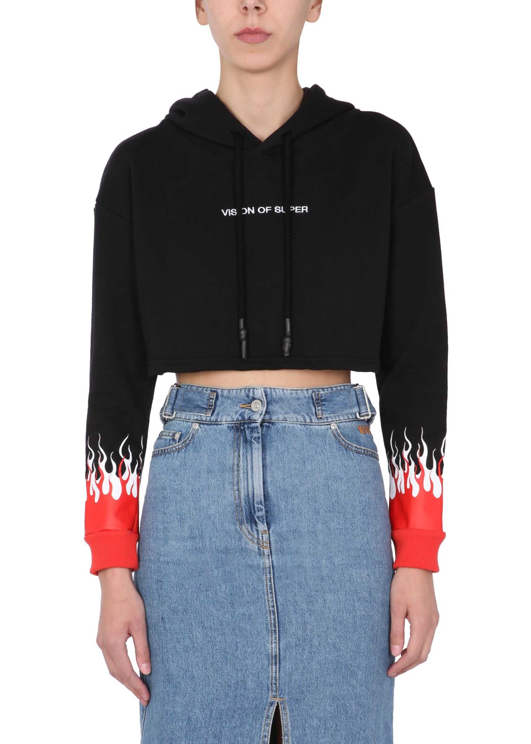 Vision of Super Cropped Sweatshirt VOS/B6DOUBLE_BLACK BLACK