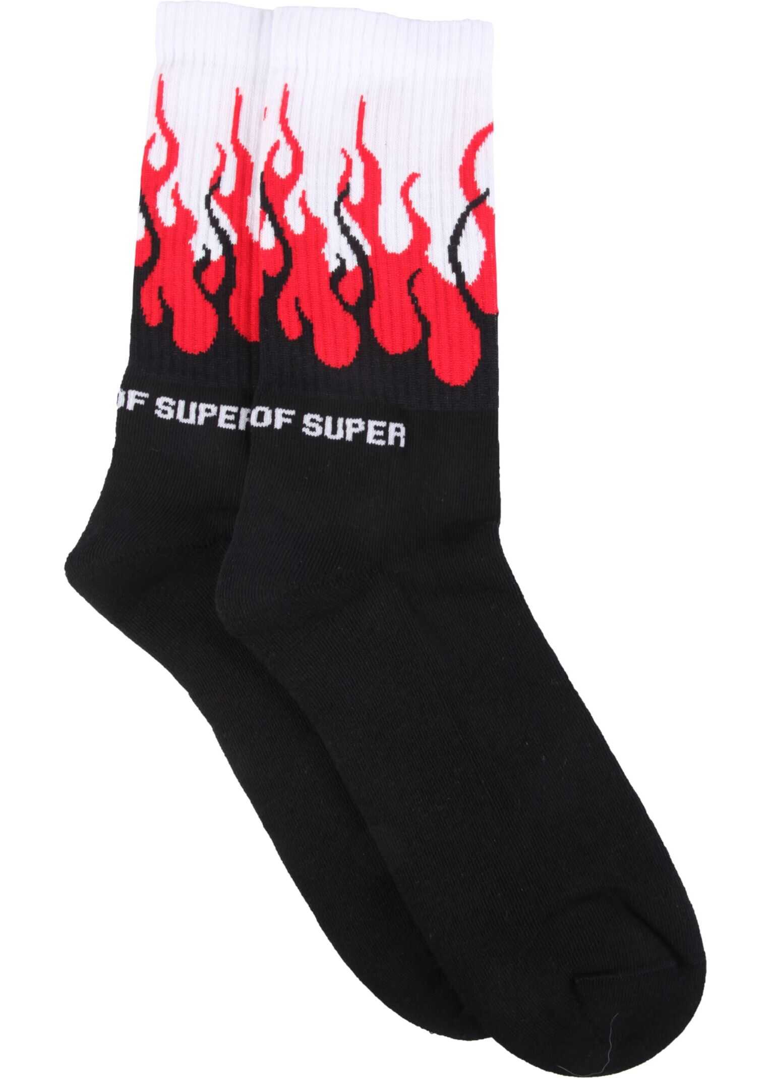 Vision of Super Socks With Fluo Flames VOS/SOCKSBL_BLACK BLACK