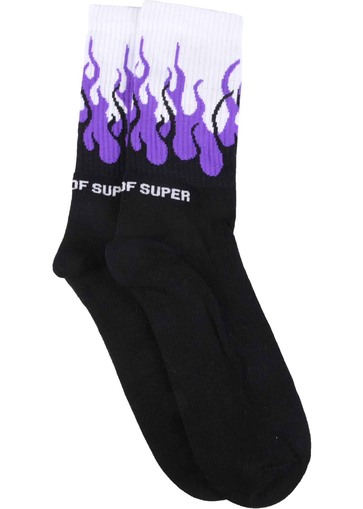 Vision of Super Socks With Fluo Flames VOS/SOCKSPU_BLACK BLACK