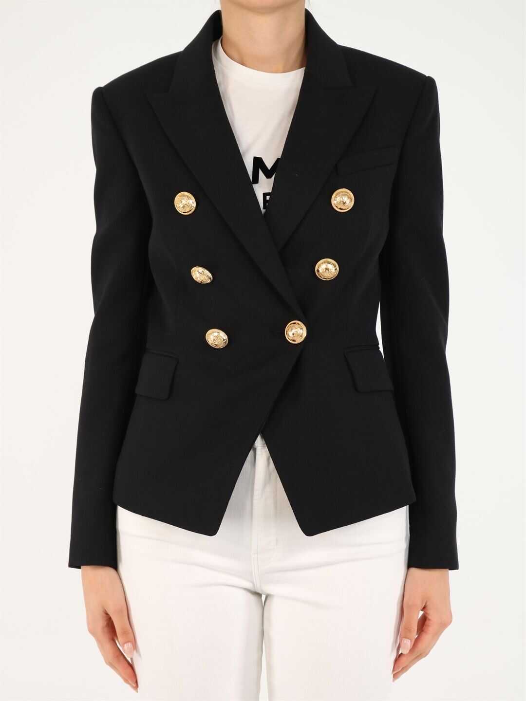 Balmain Double-Breasted Blazer WF1SG000167L Black