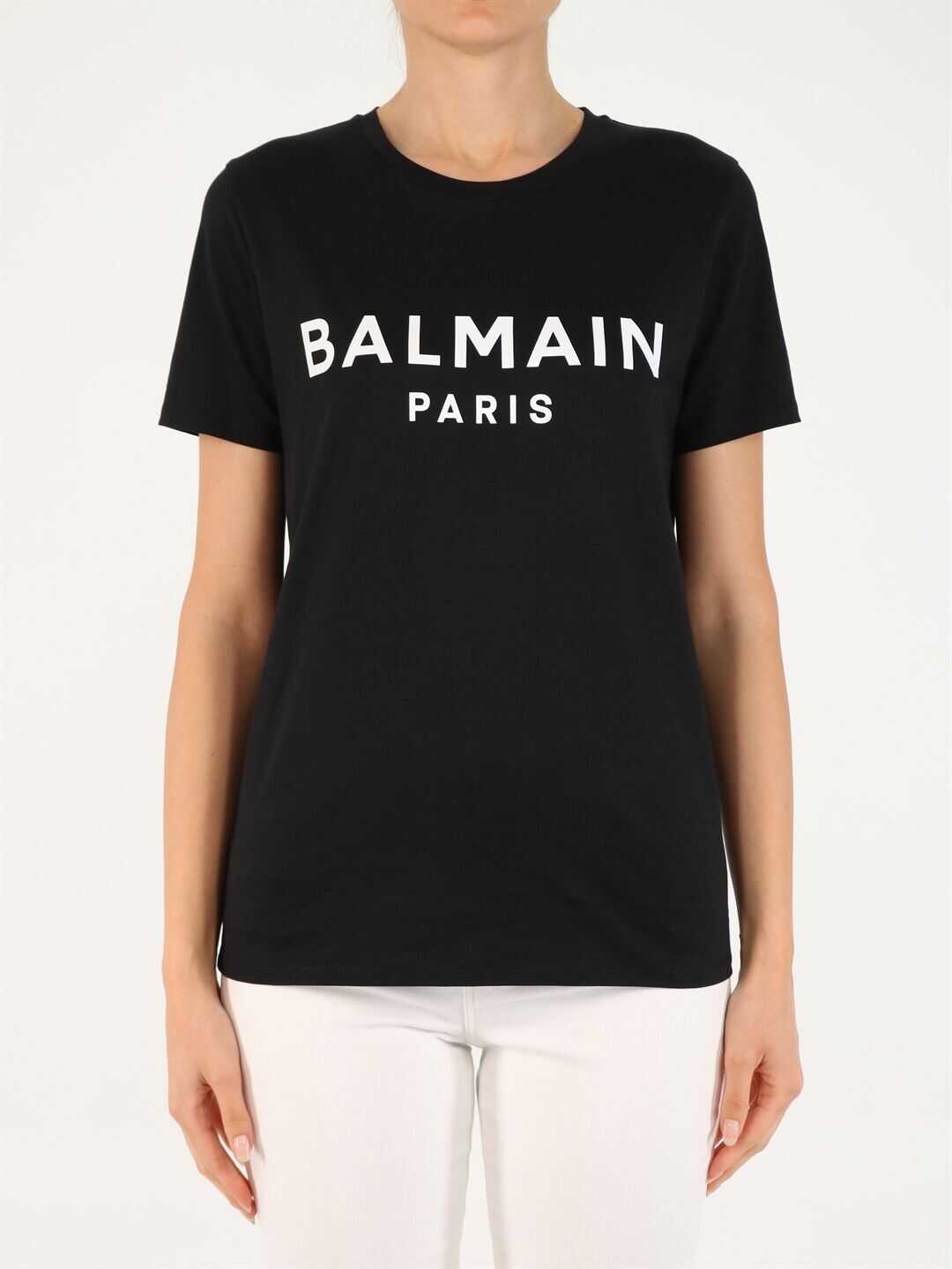Balmain T-Shirt With White Logo WF1EF000B091 Black