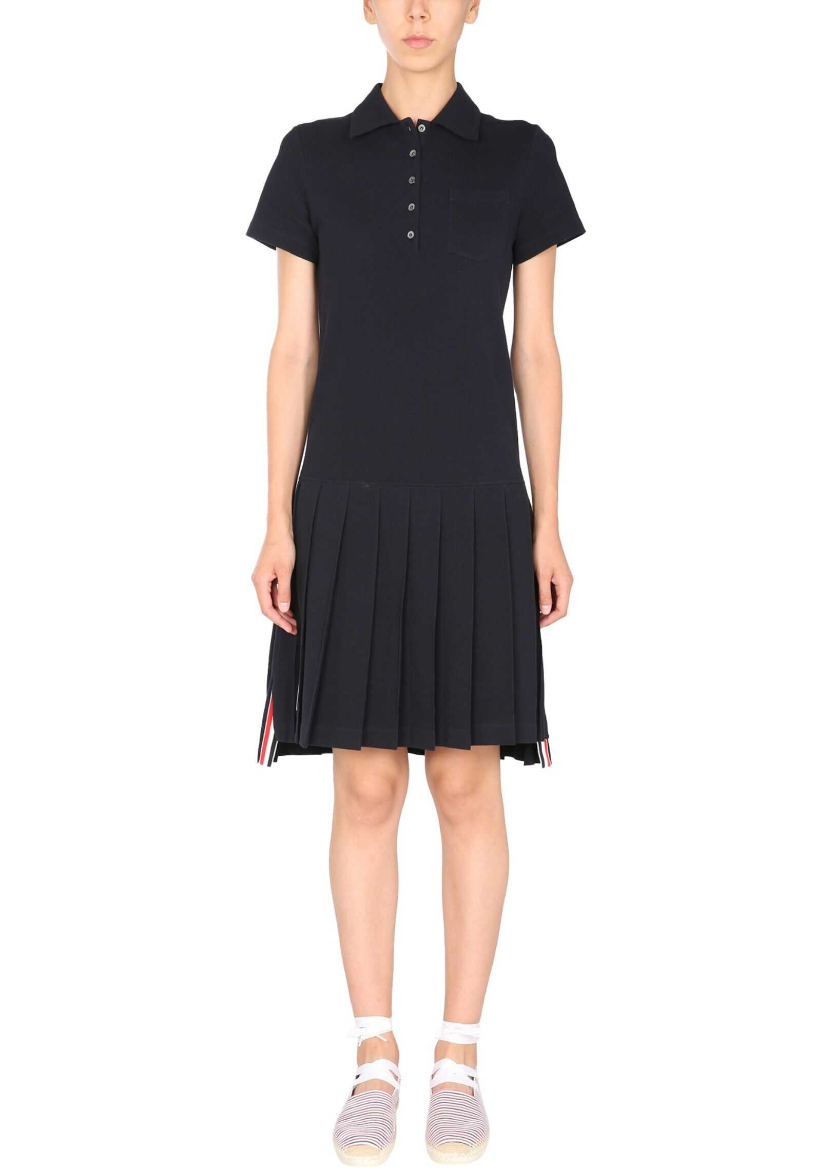 Thom Browne Cotton Piqué Dress FJD081A_00050415 BLUE