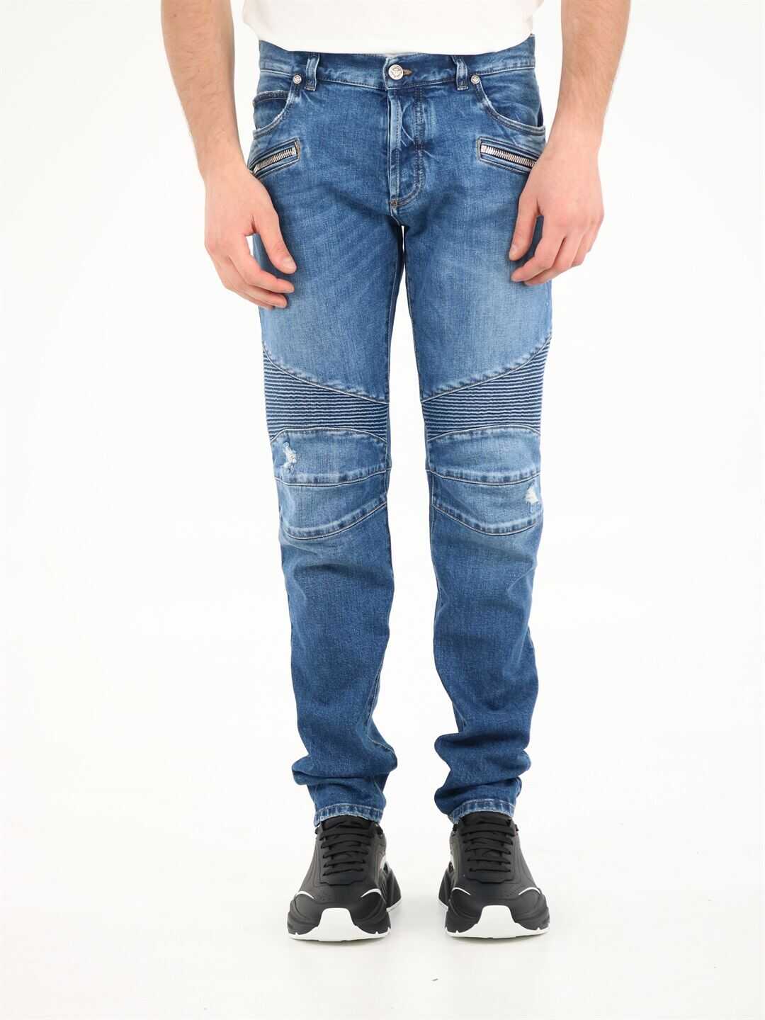 Balmain Jeans Biker Slim Fit WH1MH005031D Blue