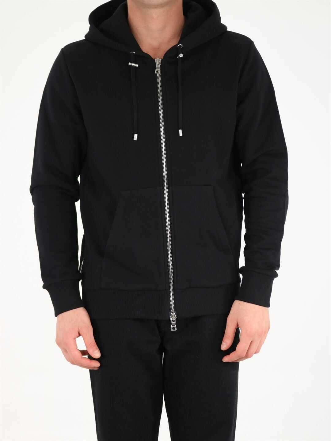 Balmain Hoodie With Zip WH1JR010B115 Black