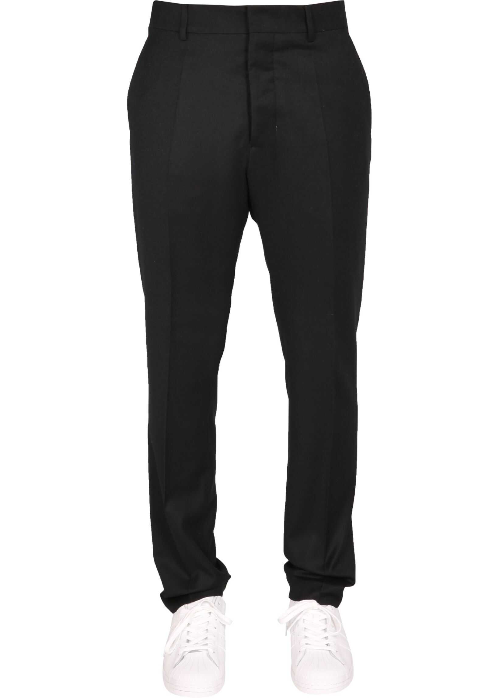 AMI Paris Cigarette Fit Trousers H21HT004_200001 BLACK