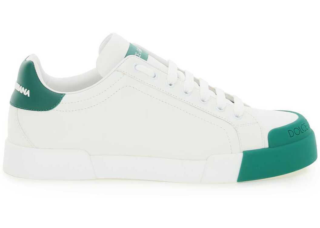 Dolce & Gabbana Low-Top Leather Sneakers CS1802 AW113 BIANCO VERDE