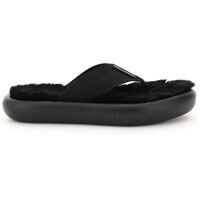 Saboti Air Thong Mules With Faux Fur Femei